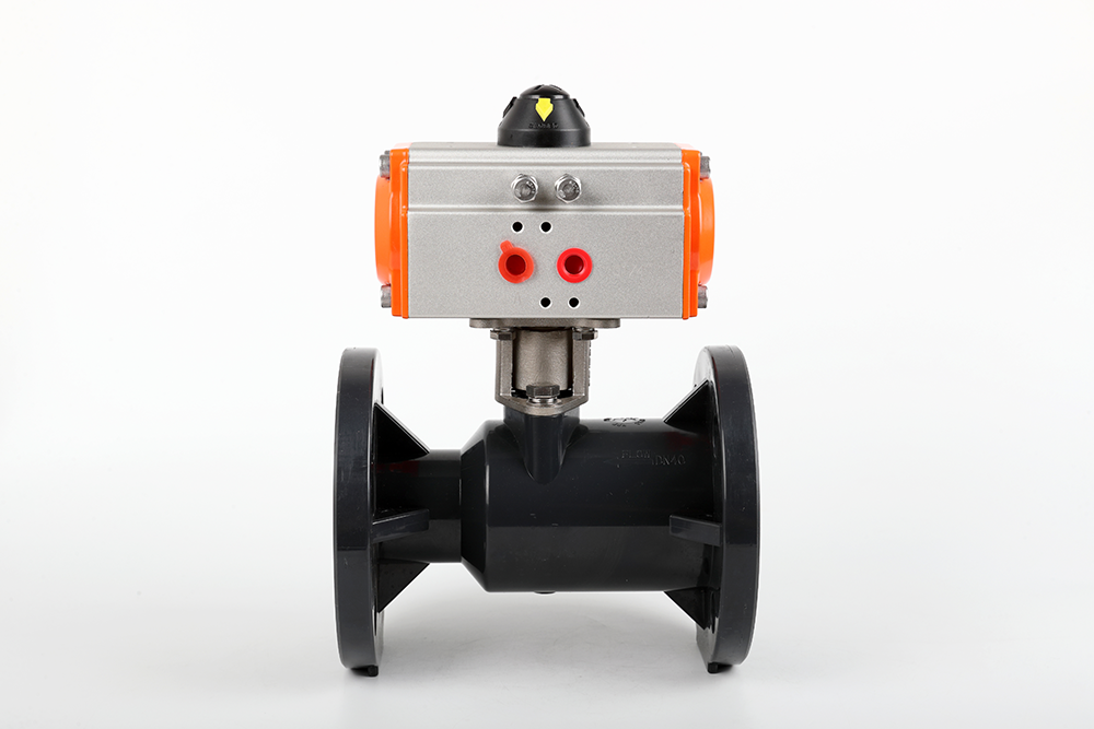 天柱气动法兰一体球阀